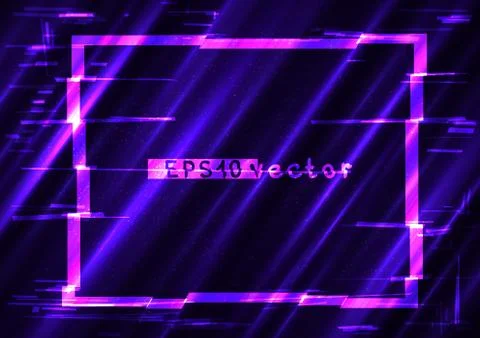 Glitch rectangle light shape template Stock Illustration