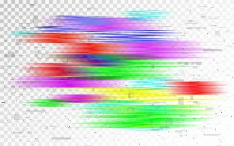 Glitch RGB composition on transparent backdrop. Digital color distortion effect Stock Illustration