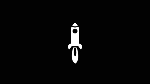 Glitch rocket icon on black background. Stock Footage 169872432