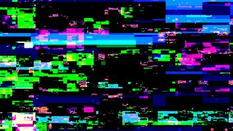  Glitch screen with computer or VHS signal effect Stock Illustration