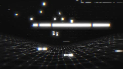 Glitch Screen, Grid Plexus Network Hacking Technology Background Stock Footage 308657204