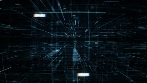 Glitch Screen Plexus Grid Technology Motion Video Background Stock Footage 290846659