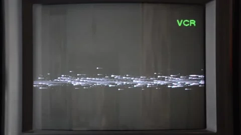 Glitch screen transition on an old tv Stock Footage 130463443
