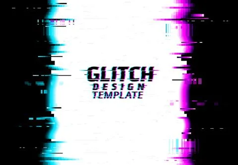 Glitch on screen, video signal error design effect Illustrazione stock