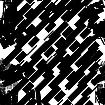 Glitch seamless texture or pattern. Black and white Stock Illustration