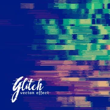 Glitch signal error vector background Illustrazione stock
