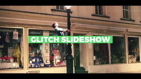 Glitch Slideshow After Effects stock