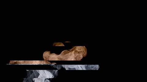 Glitch smoke. Interference with the image of smoke clouds on a black background. Stock Footage 239217409