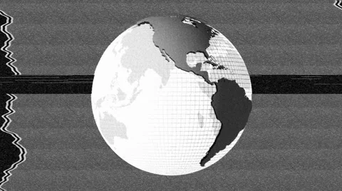Glitch Spinning Earth Globe-01 Stockbeeldmateriaal 40431259