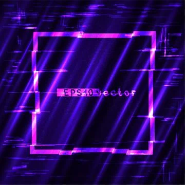 Glitch square light shape template Stock Illustration