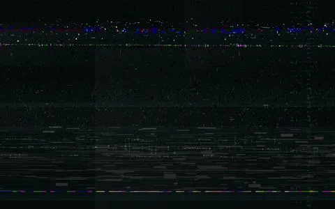 Glitch static background. Digital distortion screen. Broken signal with white Stock-Illustration