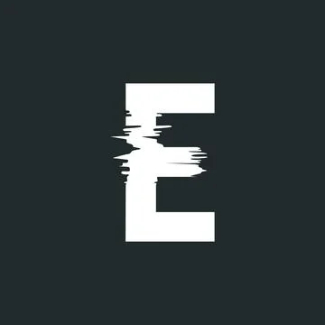 Glitch still letter H. Vector symbol. Stock Illustration