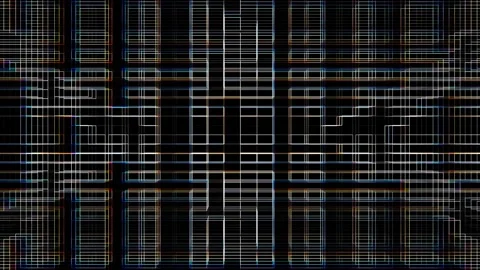 Glitch Structure Lines Pattern Grid Perspective View Tunnel Stock Footage 311343035
