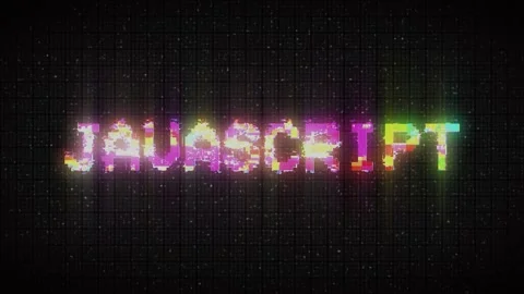 Glitch style cybernetic animated text JavaScript Stock Footage 232992053