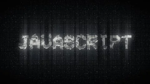 Glitch style cybernetic text JavaScript Stock-Illustration
