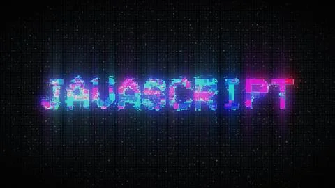 Glitch style cybernetic text JavaScript Stock Illustration