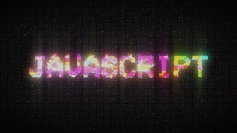 Glitch style cybernetic text JavaScript Stock-Illustration
