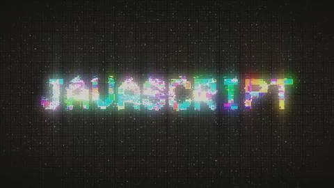 Glitch style cybernetic text JavaScript Stock-Illustration