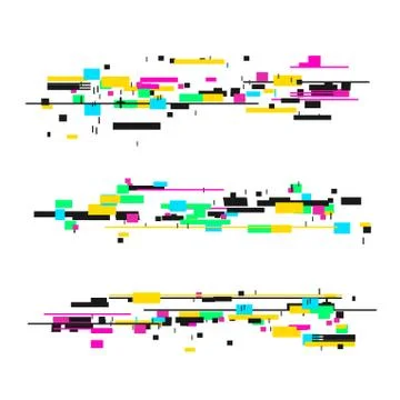 Glitch Style Elements Set. Vector Stock Illustration