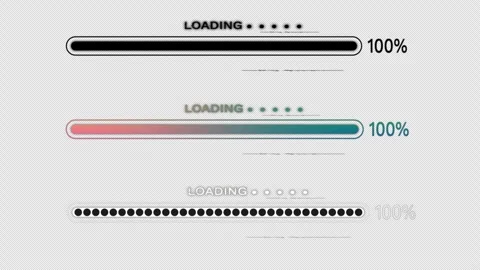 Glitch style progress Loading bar animation like cyberpunk on a transparent Stock Footage 346503291