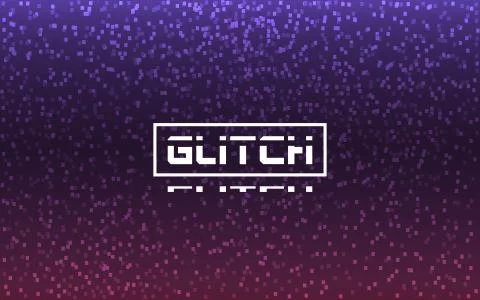 Glitch stylized on pixel backdrop. Game texture or futuristic banner. Modern  Stock Illustration