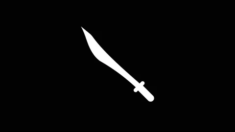 Glitch sword icon on black background. Stock Footage 170691074