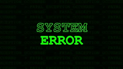 Glitch system error text flashing on computer screen Stock Footage 347013353