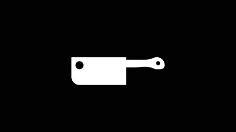 Glitch table knife icon on black background. Stock Footage 170322785