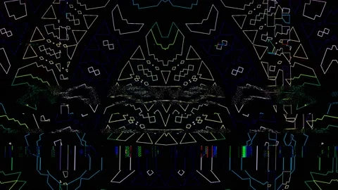 Glitch Tech Lines Geometric Interference  Pattern Background Loop Video Stock Footage 162645166