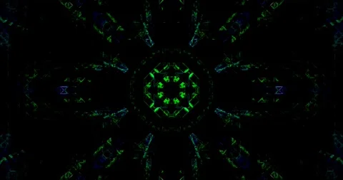 Glitch Techno Kaleidoscope: Mesmerizing Patterns for Club Visuals 20 sec, 4K Stock Footage 263283075