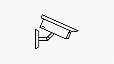 Glitch technology icon on red background. Information technology. Motion Stock Footage 153841948