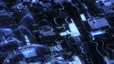 Glitch terrain grid motion background loop animated Stock Footage 318079223