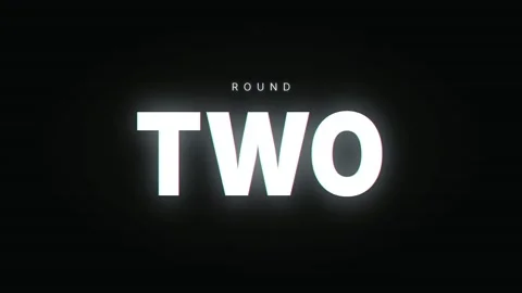 Glitch Text Animation Seamless Loop Digital Countdown Round Two Motion Graphic Stock Footage 342046429