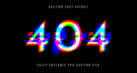 Glitch text effect Stock Illustration