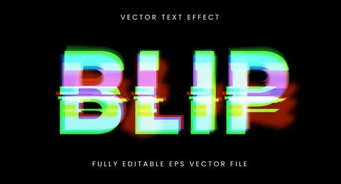 Glitch text effect Stock Illustration