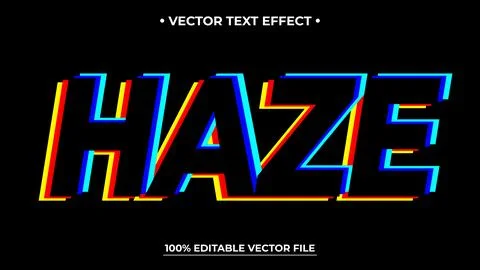 Glitch text effect neon style editable text effect Stock Illustration