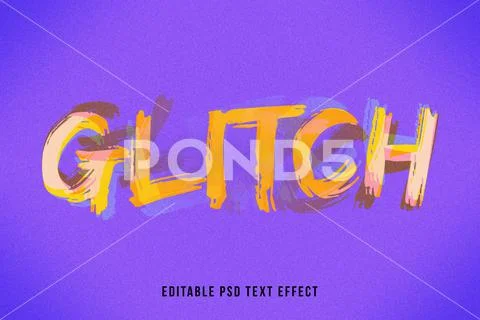 Glitch Text Effect PSD Template