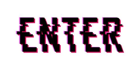 Glitch text effect on white background. Screen glitch VHS effect. Data Access Stock Illustration