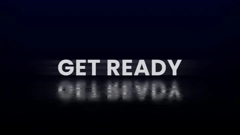 Glitch text Get Ready motion blur on dark gradient background Stock-Footage 315980559