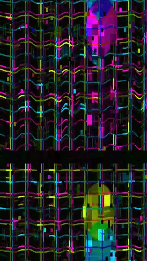 Glitch Texture 4K Vertical — Psychedelic VJ Overlay Seamless Stock Footage 329817366