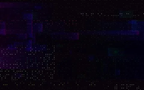 Glitch texture with digital dots. Glowing lines and distorted pixel noise イラスト素材