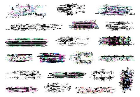 Glitch texture, digital pixel noise, screen error Stock Illustration