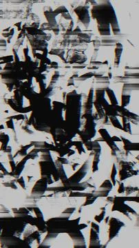 Glitch Texture with Distorted Black Brush Strokes on White Background Stock Illustration
