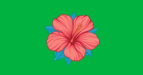 Glitch texture emerging around stylized flower on bloom reveal pulsing glow Stock Footage 317283759
