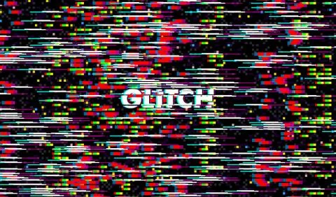 Glitch Texture pixel noise. Test TV Screen Digital VHS Background. Error Stockillustratie