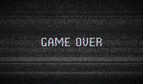 Glitch Texture pixel noise. Test TV Screen Digital VHS Background. Game Over 스톡 일러스트