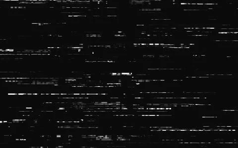 Glitch texture. Random stripes on dark background. Abstract white pixels. No Stock Illustration