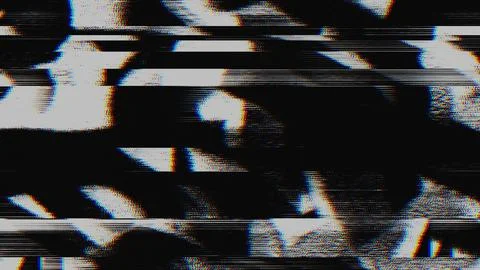 Glitch Texture with RGB Split and VHS Scanline Distortion Stock Illustration