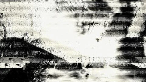 Glitch Texture with Scanline Artifacts and Grunge Distortion Illustrazione stock