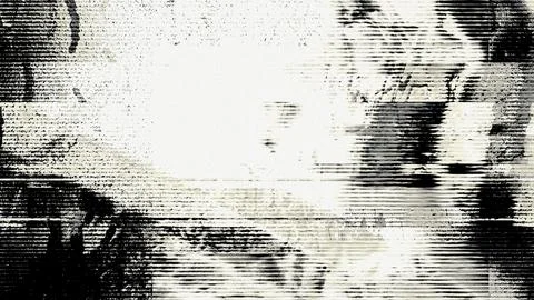 Glitch Texture with Scanline Distortion and Grunge Static Interference Stock Illustration